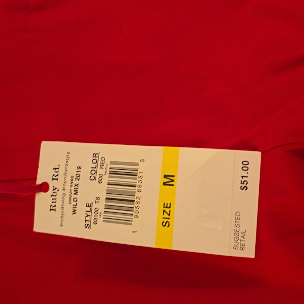 Ruby Road high waisted red pull on pants - Picture 5 of 7